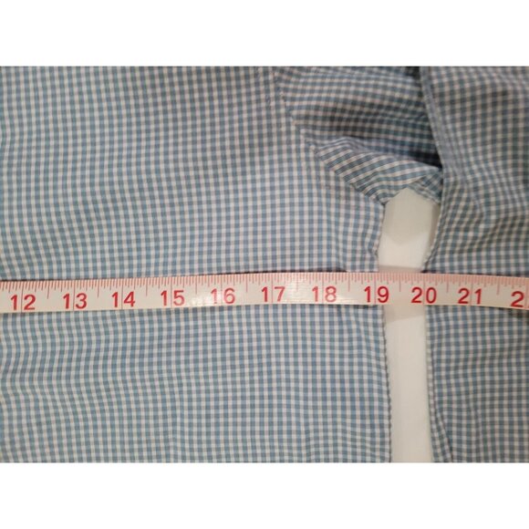 Calvin Klein Men Long Sleeve Collared Botton-up Plaid Gray Blue White Regular 18 - Picture 8 of 10